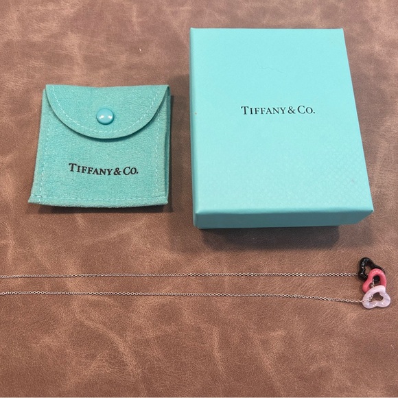 Tiffany & Co. Elsa Peretti Necklace with 3 Gemstone Open Hearts - Picture 10 of 10